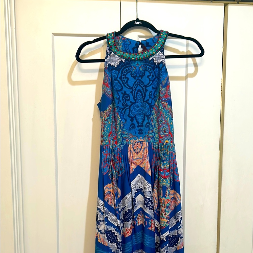 Anthropologie Ranna Gill Beaded neck Maxi dress  Size 4